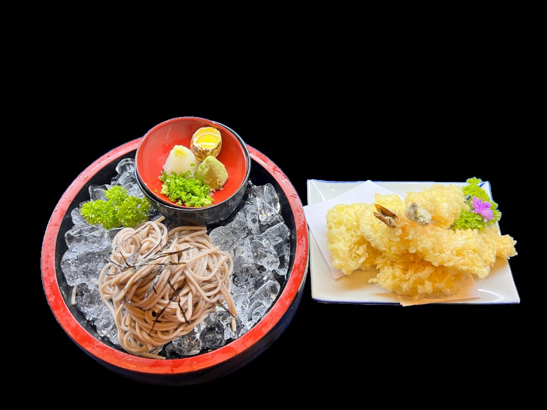 G6. Mỳ Soba lạnh với tempura tổng hợp Tempura zazu Soba